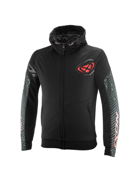 Geaca (hanorac tip hoodie) motociclete barbati Urban Ixon vara model Touchdown Air MS culoare: negru/rosu