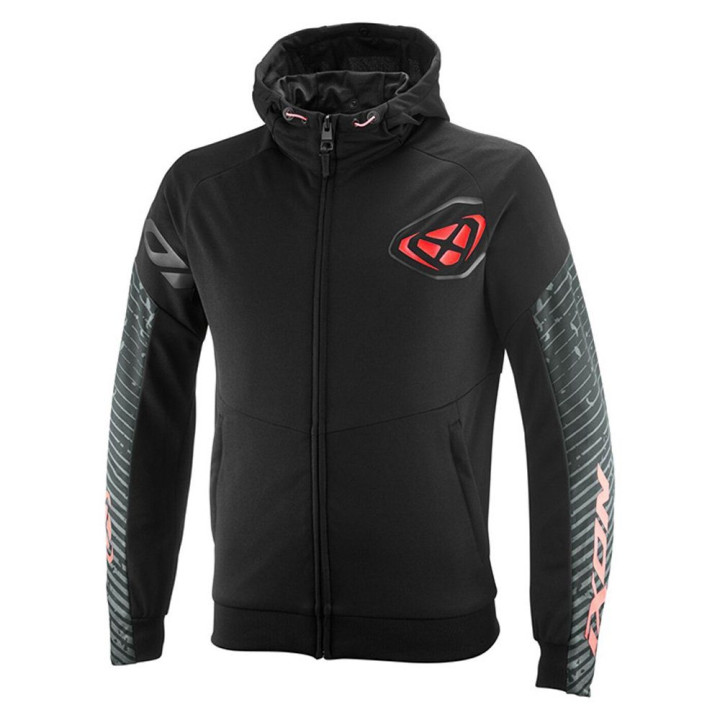 Geaca (hanorac tip hoodie) motociclete barbati Urban Ixon vara model Touchdown Air MS culoare: negru/rosu