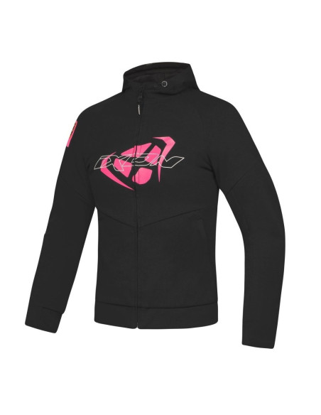 Geaca (hanorac tip hoodie) motociclete femei Urban Ixon vara model Touchdown LS culoare: negru/roz