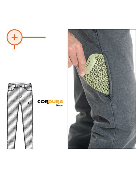 Blugi (jeans) moto barbati Ixon model Alex culoare: negru (Cordura® Denim) - clasa AA