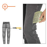 Blugi (jeans) moto femei Ixon model Dany LS culoare: negru (washed black) (Cordura® Denim) - Regular - clasa AA