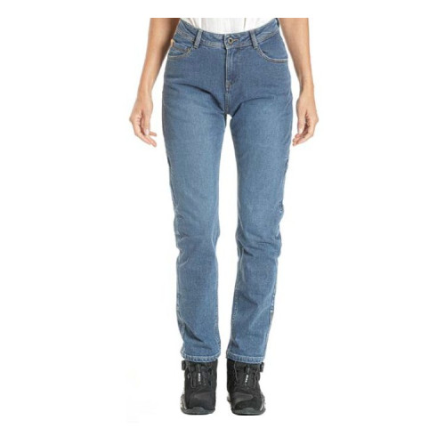 Blugi (jeans) moto femei Ixon model Dany LS culoare: albastru (stonewash) (Cordura® Denim) - Regular - clasa AA