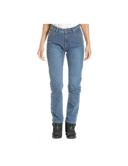 Blugi (jeans) moto femei Ixon model Dany LS culoare: albastru (stonewash) (Cordura® Denim) - Regular - clasa AA