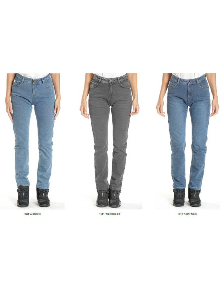 Blugi (jeans) moto femei Ixon model Dany LS culoare: albastru (stonewash) (Cordura® Denim) - Regular - clasa AA