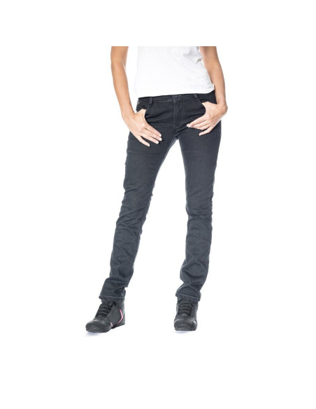 Blugi (jeans) moto femei Ixon model Billie LS culoare: negru (Cordura® Denim) - Slim Fit - clasa AA