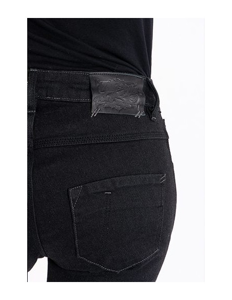 Blugi (jeans) moto femei Ixon model Billie LS culoare: negru (Cordura® Denim) - Slim Fit - clasa AA