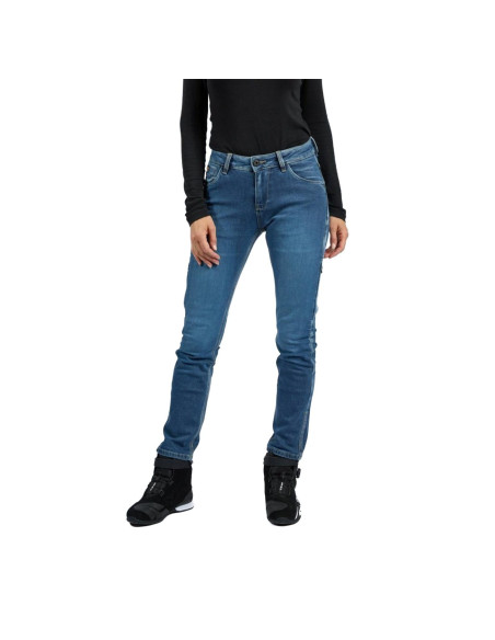 Blugi (jeans) moto femei Ixon model Billie LS culoare: albastru (stonewash) (Cordura® Denim) - Slim Fit - clasa AA