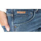 Blugi (jeans) moto femei Ixon model Billie LS culoare: albastru (stonewash) (Cordura® Denim) - Slim Fit - clasa AA