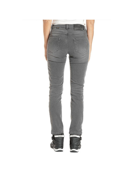 Blugi (jeans) moto femei Ixon model Billie LS culoare: gri (washed grey) (Cordura® Denim) - Slim Fit - clasa AA