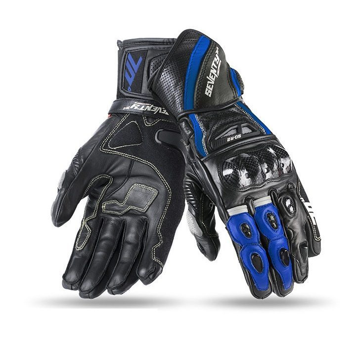 Manusi barbati racing vara Seventy model SD-R2 negru/albastru