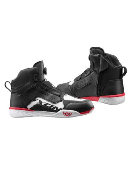 Ghete moto Urban/Roadster barbati All Season Ixon model Vyper WP MS culoare: negru/alb/rosu (100% waterproof)