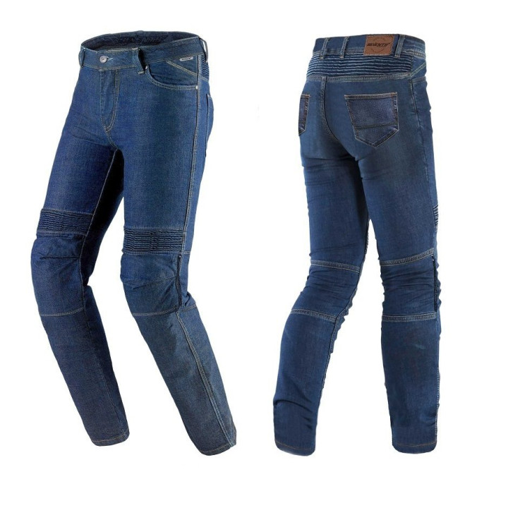 Blugi (jeans) moto barbati Seventy model SD-PJ6 tip Slim fit culoare: albastru (insertii Aramid Kevlar)