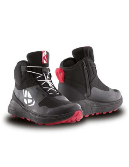 Ghete moto Urban/Adventure barbati All Season Ixon model Snake WP MS culoare: negru/alb/rosu