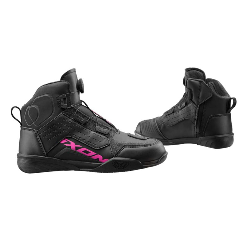 Ghete moto Urban/Roadster femei All Season Ixon model Vyper WP LS culoare: negru/fuchsia (roz) (100% waterproof)