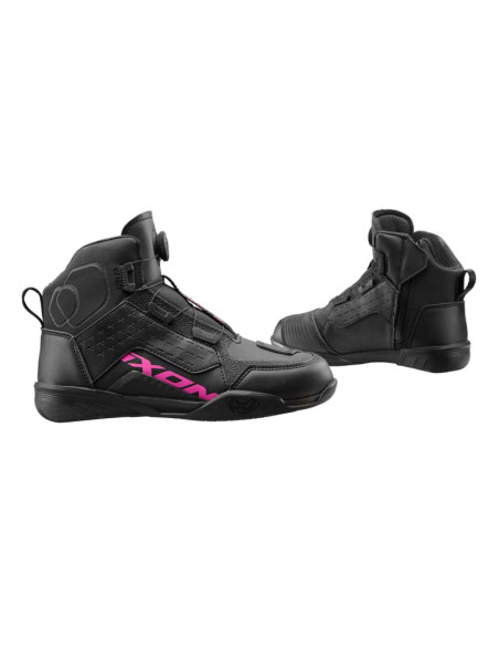 Ghete moto Urban/Roadster femei All Season Ixon model Vyper WP LS culoare: negru/fuchsia (roz) (100% waterproof)