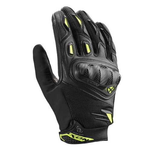 Manusi barbati Roadster vara piele/textil Ixon model Rise Air 2 MS culoare: negru/galben - degete tactile