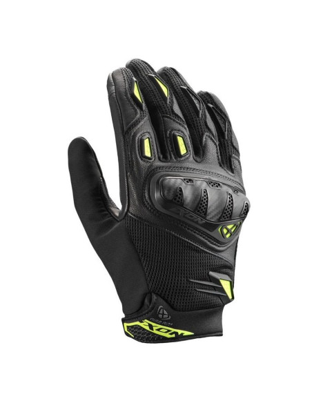 Manusi barbati Roadster vara piele/textil Ixon model Rise Air 2 MS culoare: negru/galben - degete tactile