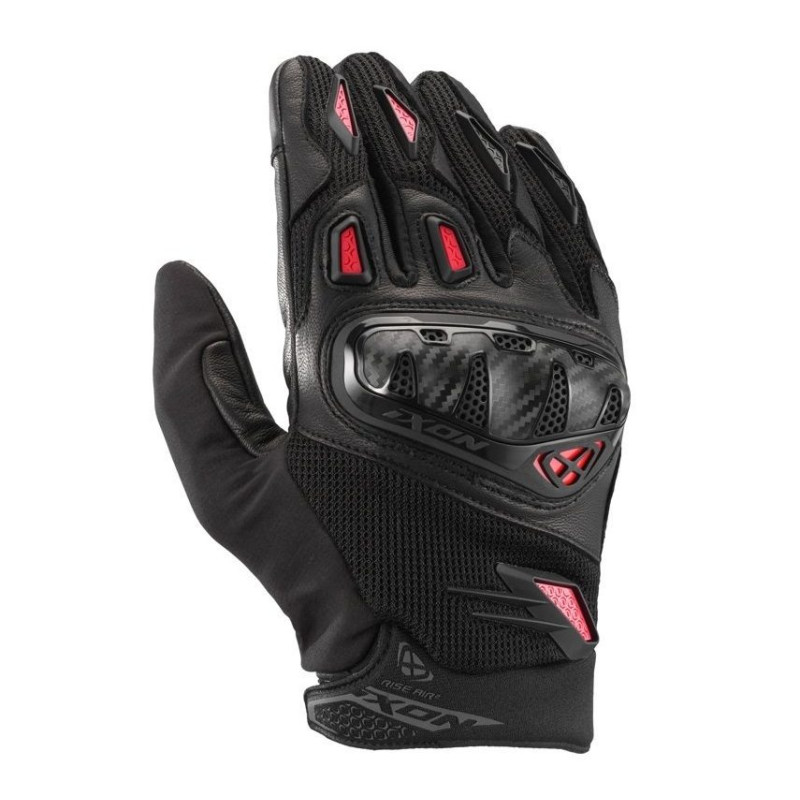 Manusi barbati Roadster vara piele/textil Ixon model Rise Air 2 MS culoare: negru/rosu - degete tactile
