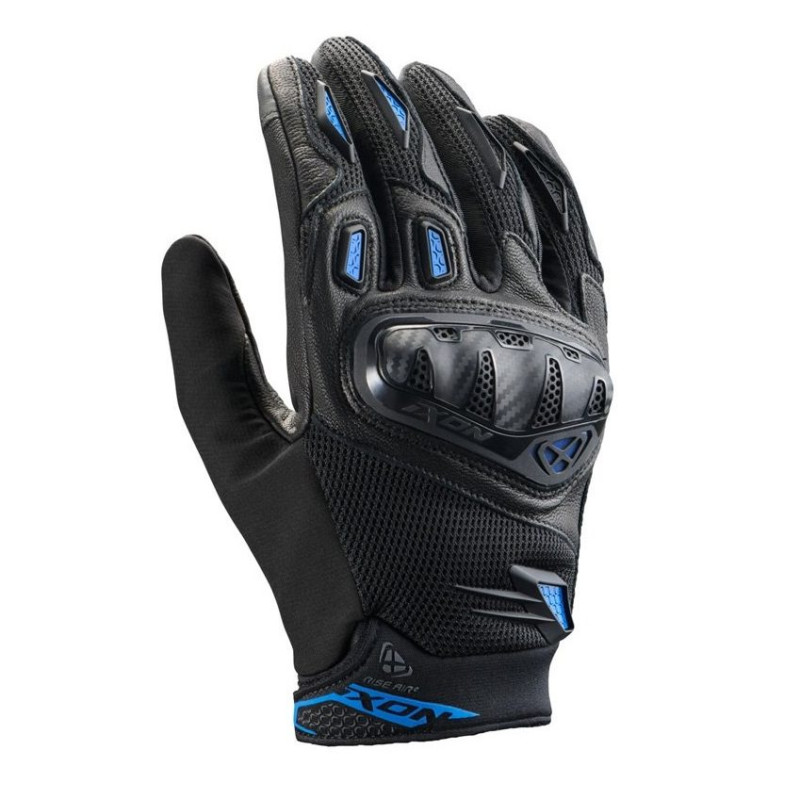 Manusi barbati Roadster vara piele/textil Ixon model Rise Air 2 MS culoare: negru/albastru - degete tactile