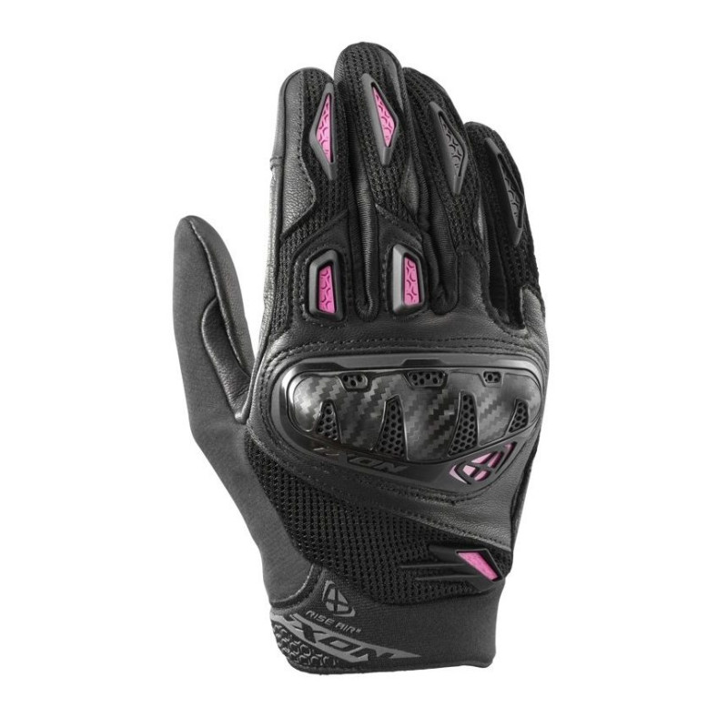 Manusi femei Roadster vara piele/textil Ixon model Rise Air 2 LS culoare: negru/fuchsia - degete tactile
