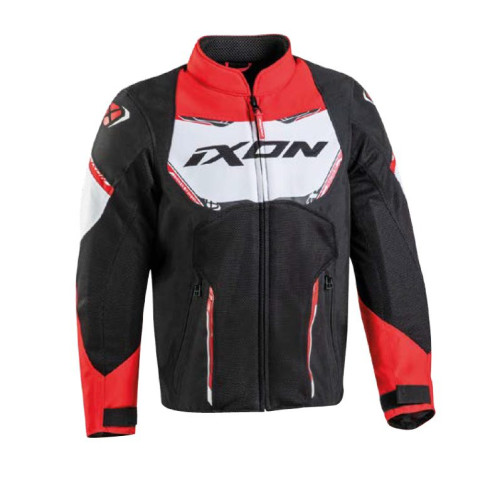 Geaca (jacheta) motociclete copii Racing/Roadster Ixon vara model Striker AIR KID culoare: negru/alb/rosu