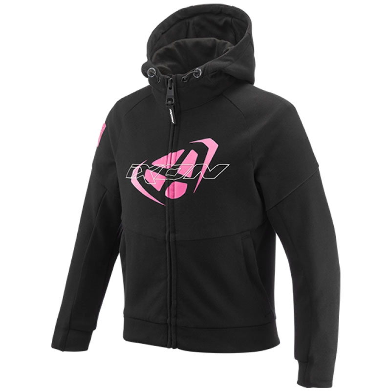 Geaca (hanorac tip hoodie) motociclete copii Urban Ixon vara model Touchdown Kids culoare: negru/roz