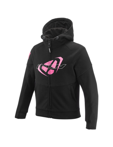 Geaca (hanorac tip hoodie) motociclete copii Urban Ixon vara model Touchdown Kids culoare: negru/roz