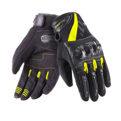 Manusi barbati Racing/Naked vara Seventy model SD-N14 negru/galben - degete tactile