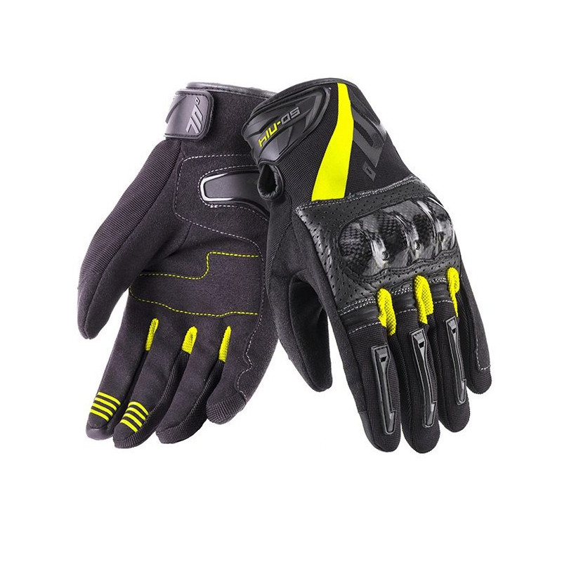 Manusi barbati Racing/Naked vara Seventy model SD-N14 negru/galben - degete tactile