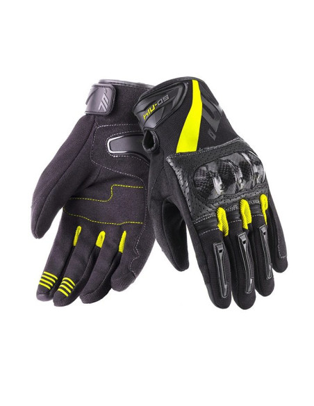 Manusi barbati Racing/Naked vara Seventy model SD-N14 negru/galben - degete tactile