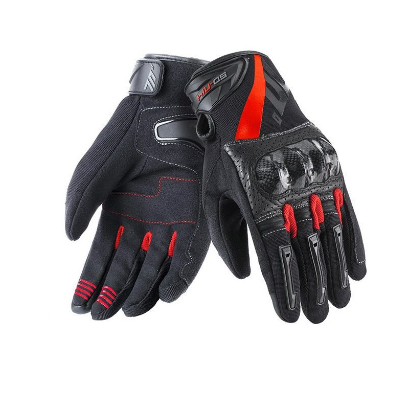 Manusi barbati Racing/Naked vara Seventy model SD-N14 negru/rosu - degete tactile