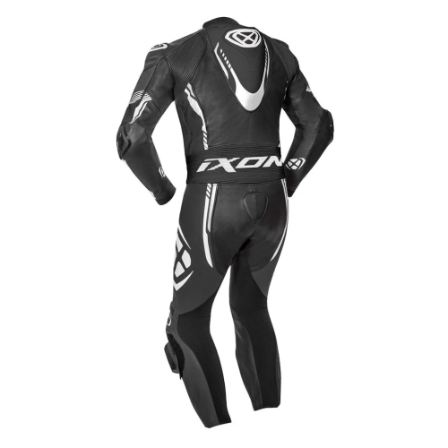 Costum (combinezon) motociclete barbati piele Ixon vara model Vortex 2 MS culoare: negru/alb 2