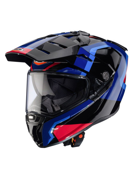 Casca adventure/off road Caberg model Tanami SV Scram O4 negru/albastru/rosu lucios Pinlock ready - lentila Pinlock inclusa