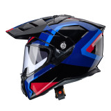 Casca adventure/off road Caberg model Tanami SV Scram O4 negru/albastru/rosu lucios Pinlock ready - lentila Pinlock inclusa