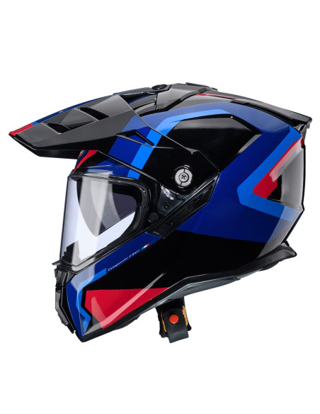 Casca adventure/off road Caberg model Tanami SV Scram O4 negru/albastru/rosu lucios Pinlock ready - lentila Pinlock inclusa