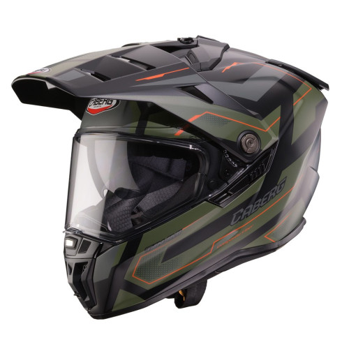 Casca adventure/off road Caberg model Tanami SV Ranger N6 negru/verde military/portocaliu mat Pinlock ready - lentila Pinlock in