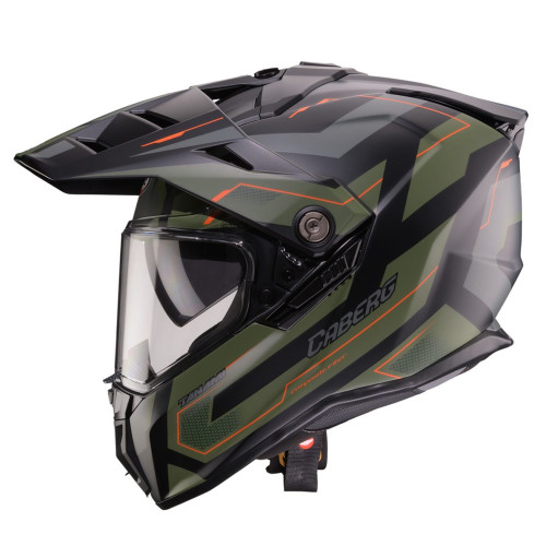 Casca adventure/off road Caberg model Tanami SV Ranger N6 negru/verde military/portocaliu mat Pinlock ready - lentila Pinlock in 2