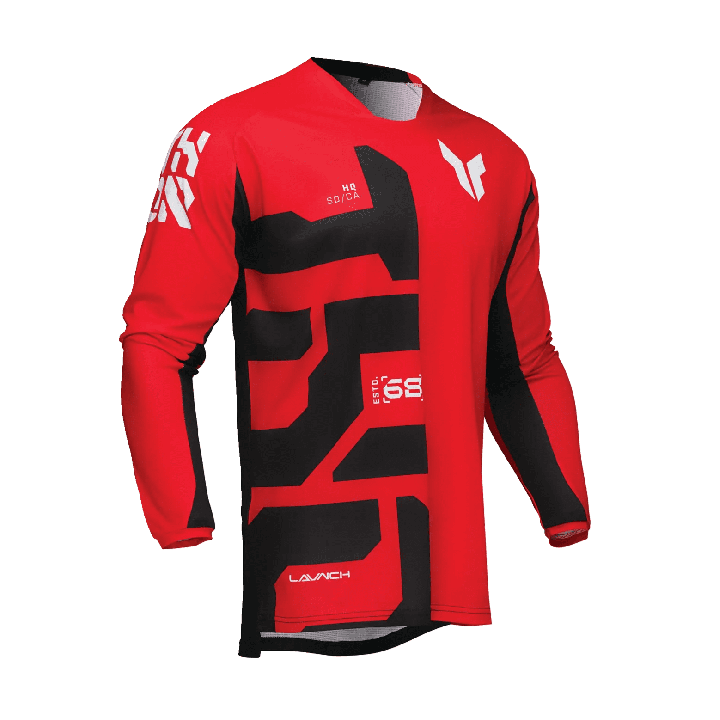 Tricou (bluza) cross-enduro Thor model Launchmode Forge culoare: negru/alb/rosu