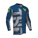 Tricou (bluza) cross-enduro Thor model Launchmode Forge culoare: albastru/gri/galben fluor