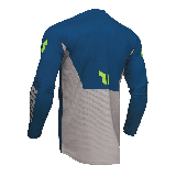 Tricou (bluza) cross-enduro Thor model Launchmode Forge culoare: albastru/gri/galben fluor