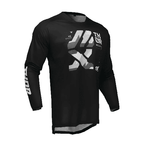 Tricou (bluza) cross-enduro Thor model Launchmode Forge culoare: negru/alb/gri