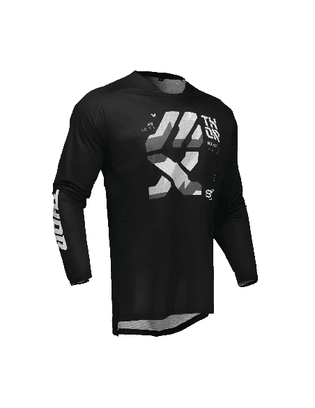 Tricou (bluza) cross-enduro Thor model Launchmode Forge culoare: negru/alb/gri