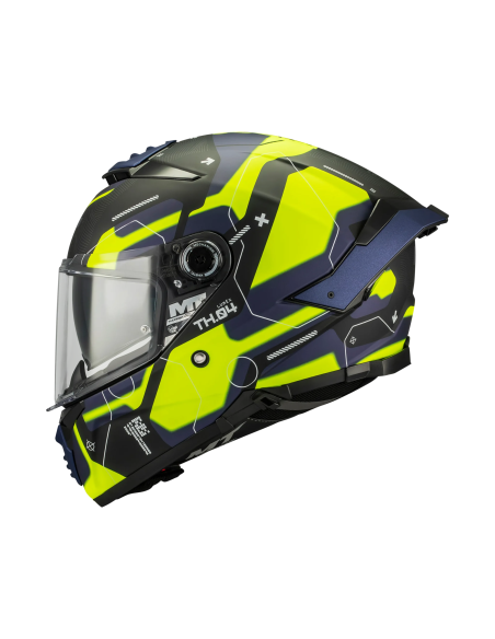 Casca integrala MT Thunder 4 SV Lumex B27 albastru/galben mat (ochelari soare integrati)