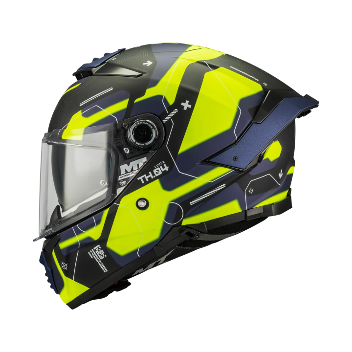 Casca integrala MT Thunder 4 SV Lumex B27 albastru/galben mat (ochelari soare integrati)
