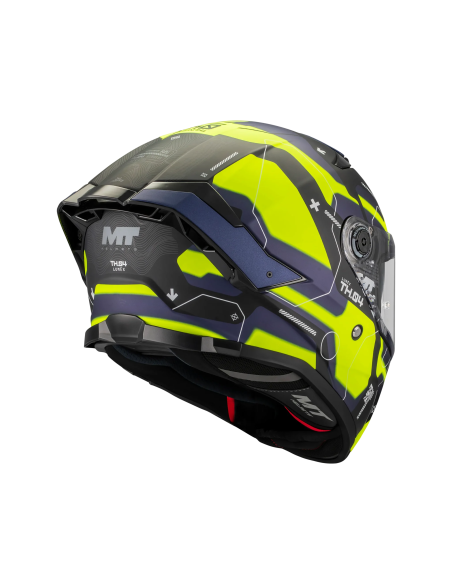 Casca integrala MT Thunder 4 SV Lumex B27 albastru/galben mat (ochelari soare integrati)