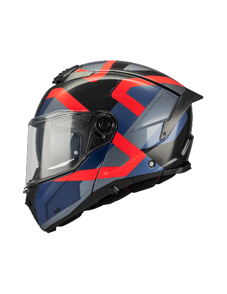 Casca modulabila MT Atom 2 SV Dexter B15 rosu/albastru lucios (ochelari soare integrati) tip viziera: MT-V-35