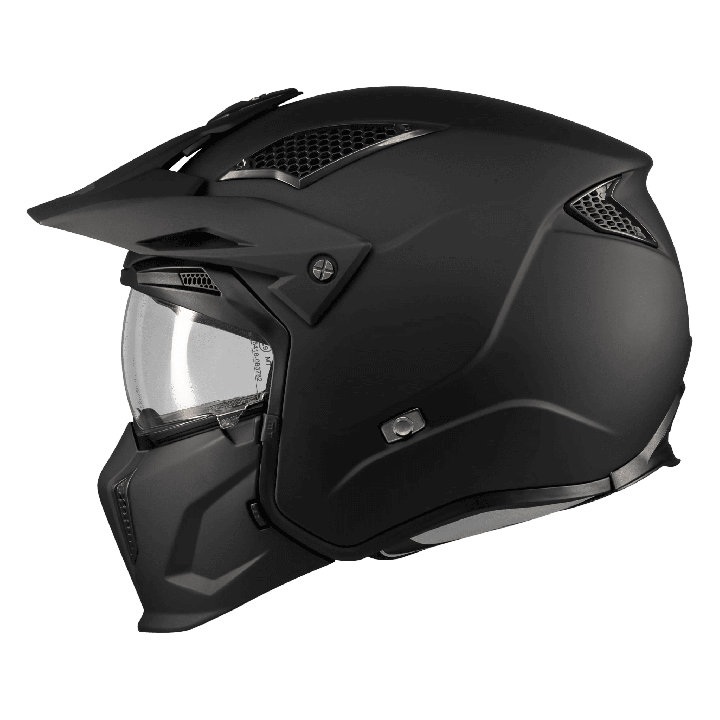 Casca MT Streetfighter SV S Pure A1 negru mat (ochelari soare integrati) - masca (protectie) barbie si cozoroc detasabile - omol
