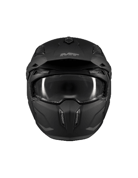 Casca MT Streetfighter SV S Pure A1 negru mat (ochelari soare integrati) - masca (protectie) barbie si cozoroc detasabile - omol