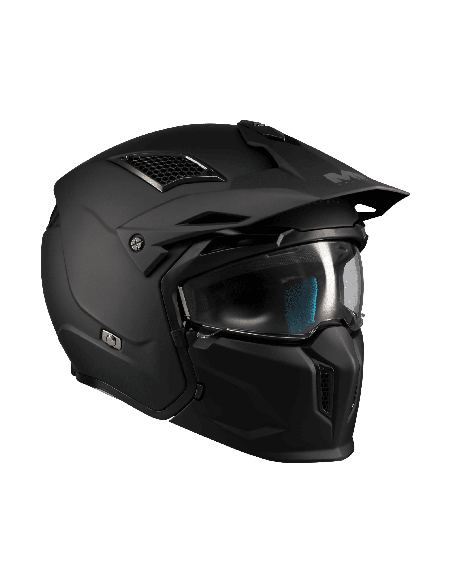 Casca MT Streetfighter SV S Pure A1 negru mat (ochelari soare integrati) - masca (protectie) barbie si cozoroc detasabile - omol