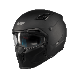 Casca MT Streetfighter SV S Pure A1 negru mat (ochelari soare integrati) - masca (protectie) barbie si cozoroc detasabile - omol